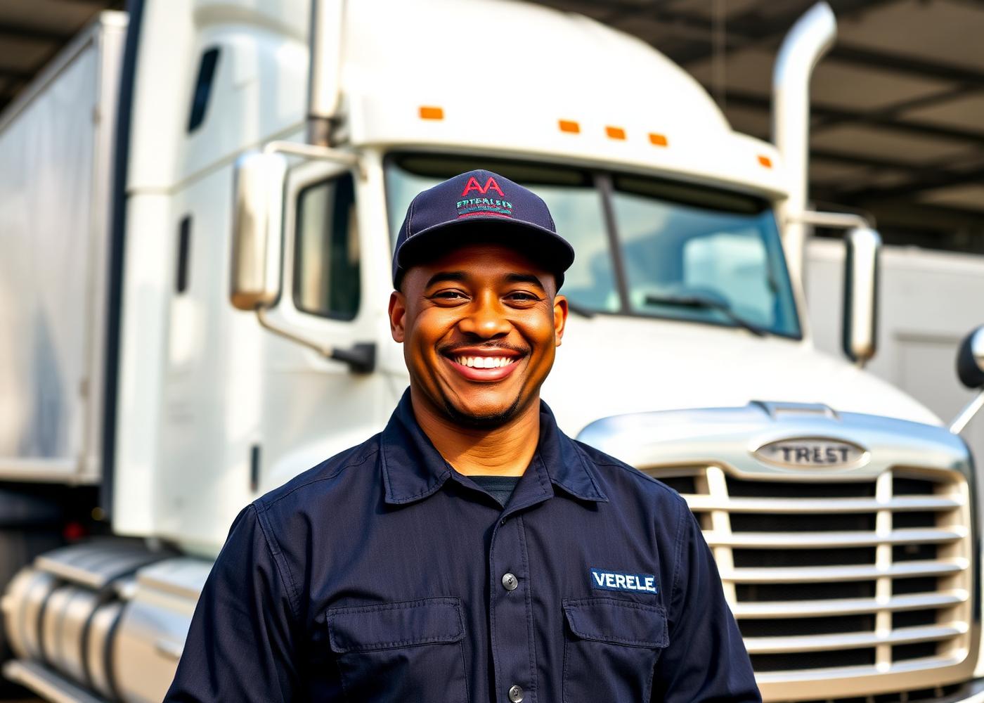 DDC company driver in front of company truck